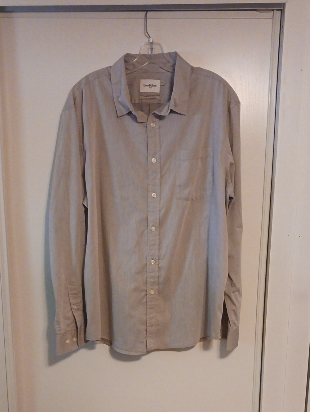 Goodfellow & Co XL Men's Light Gray Long-Sleeve Button-Up Shirt